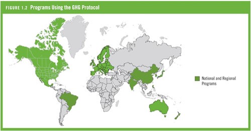Programas usando GHG Protocol no mundo